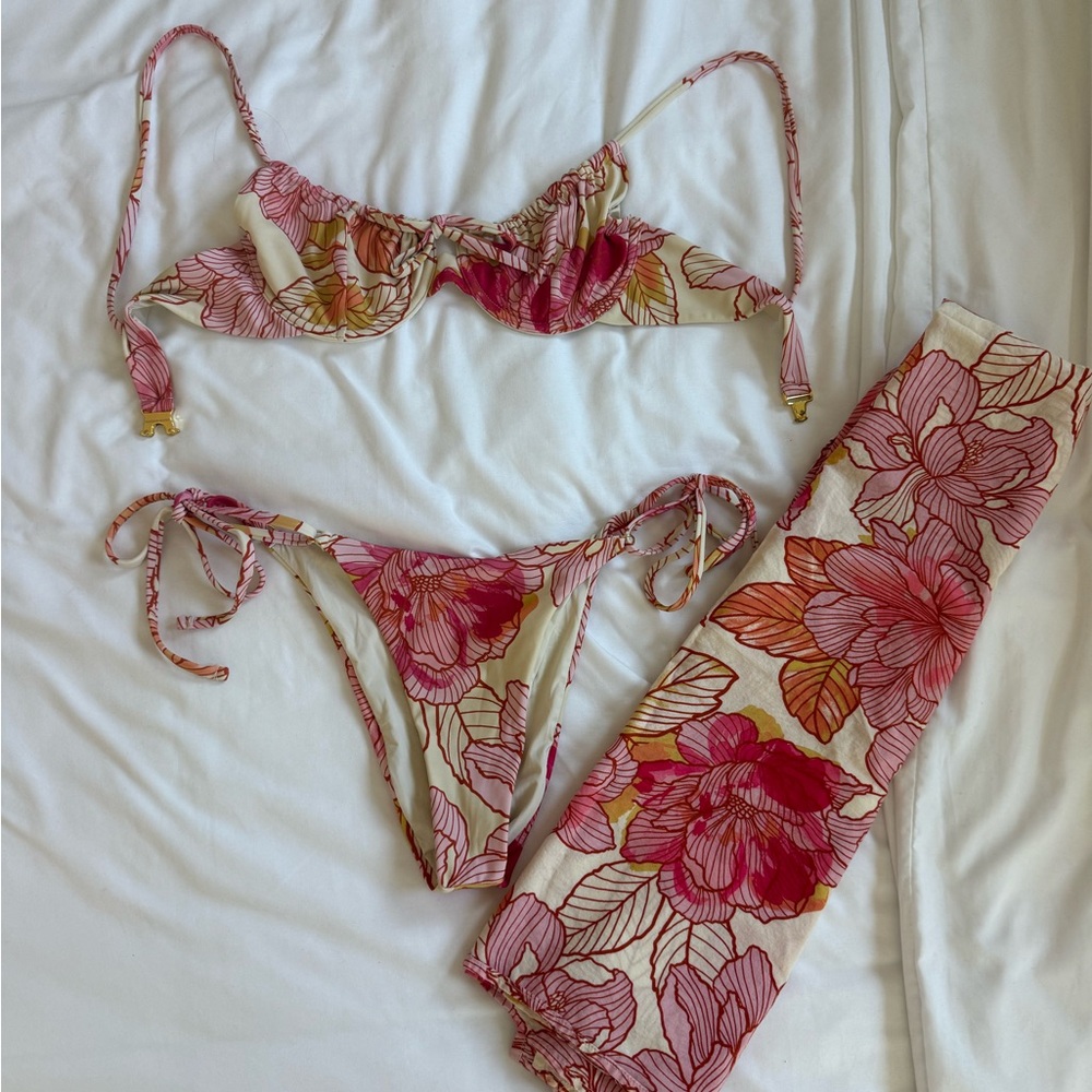 Devon Windsor Floral Bikini Set with sarong
